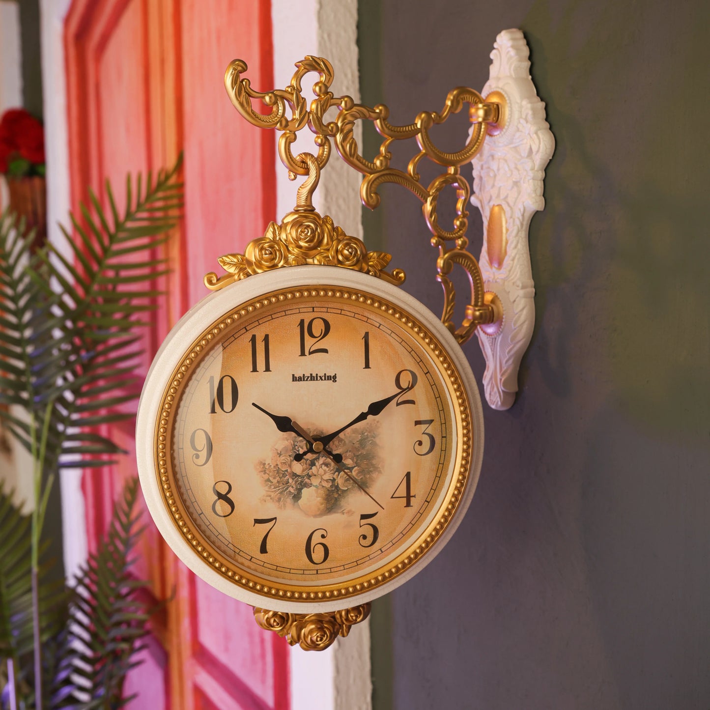 Imported Double-Sided Wall Clock | Roman & Numeric Dial