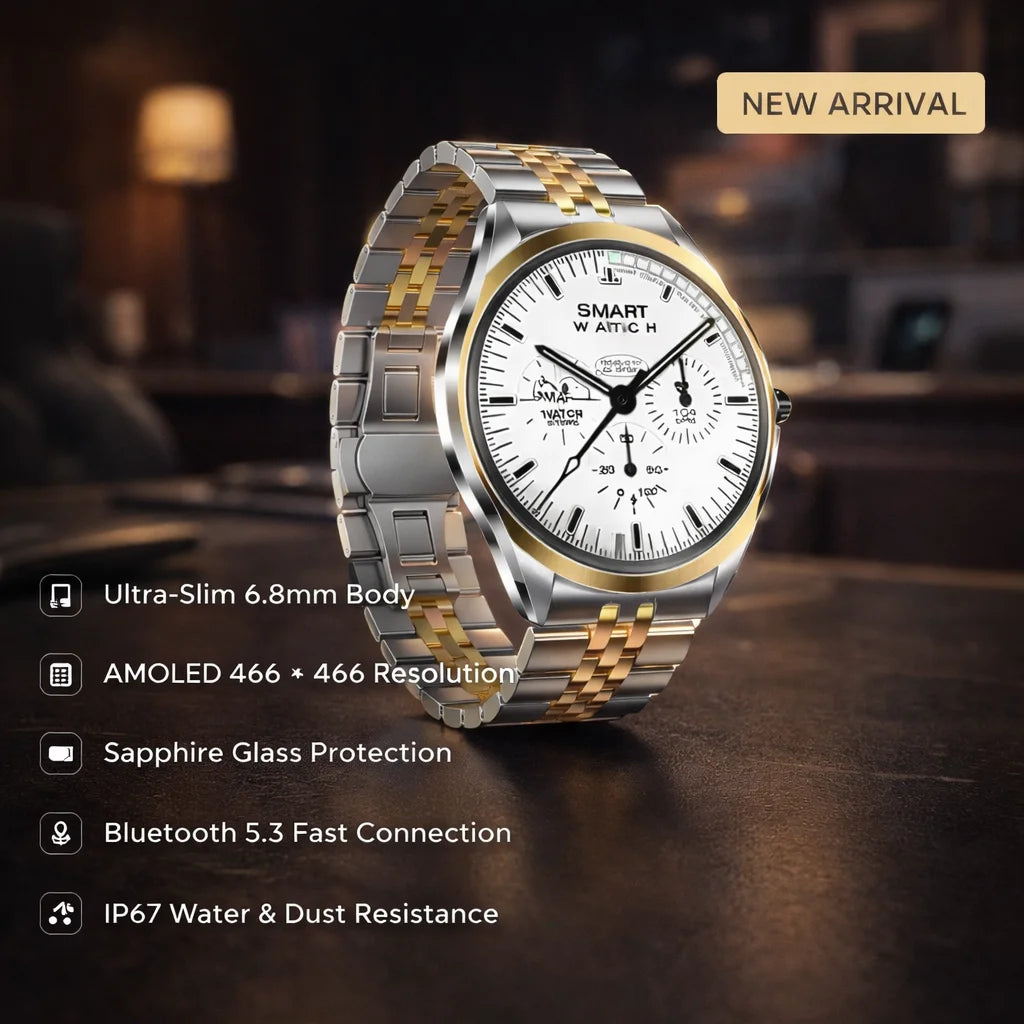 Original FUNOST Smart Watch – AMOLED Display, Sapphire Glass, IP67 Waterproof | Premium Edition