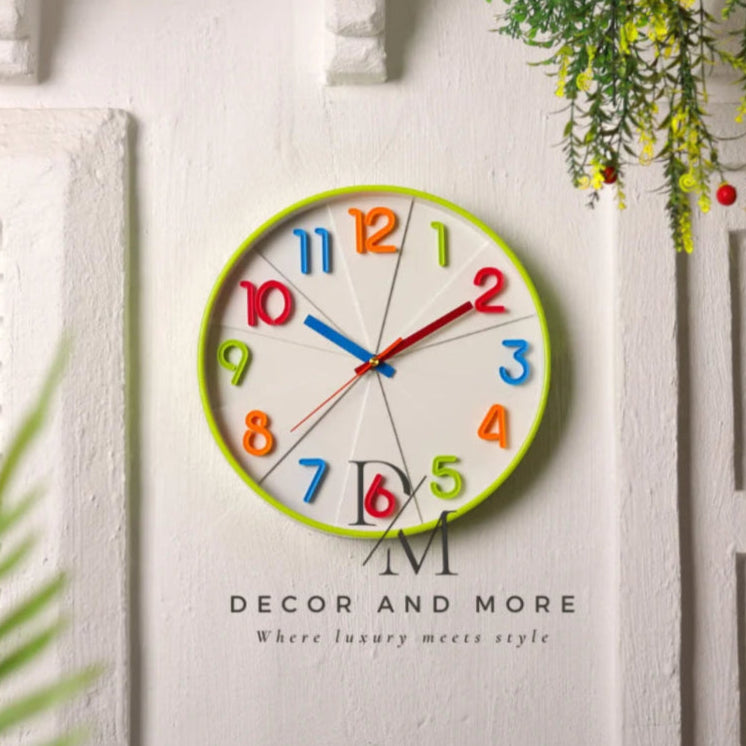 12-Inch Adorable Kids' Wall Clock In 3 Exciting Colors