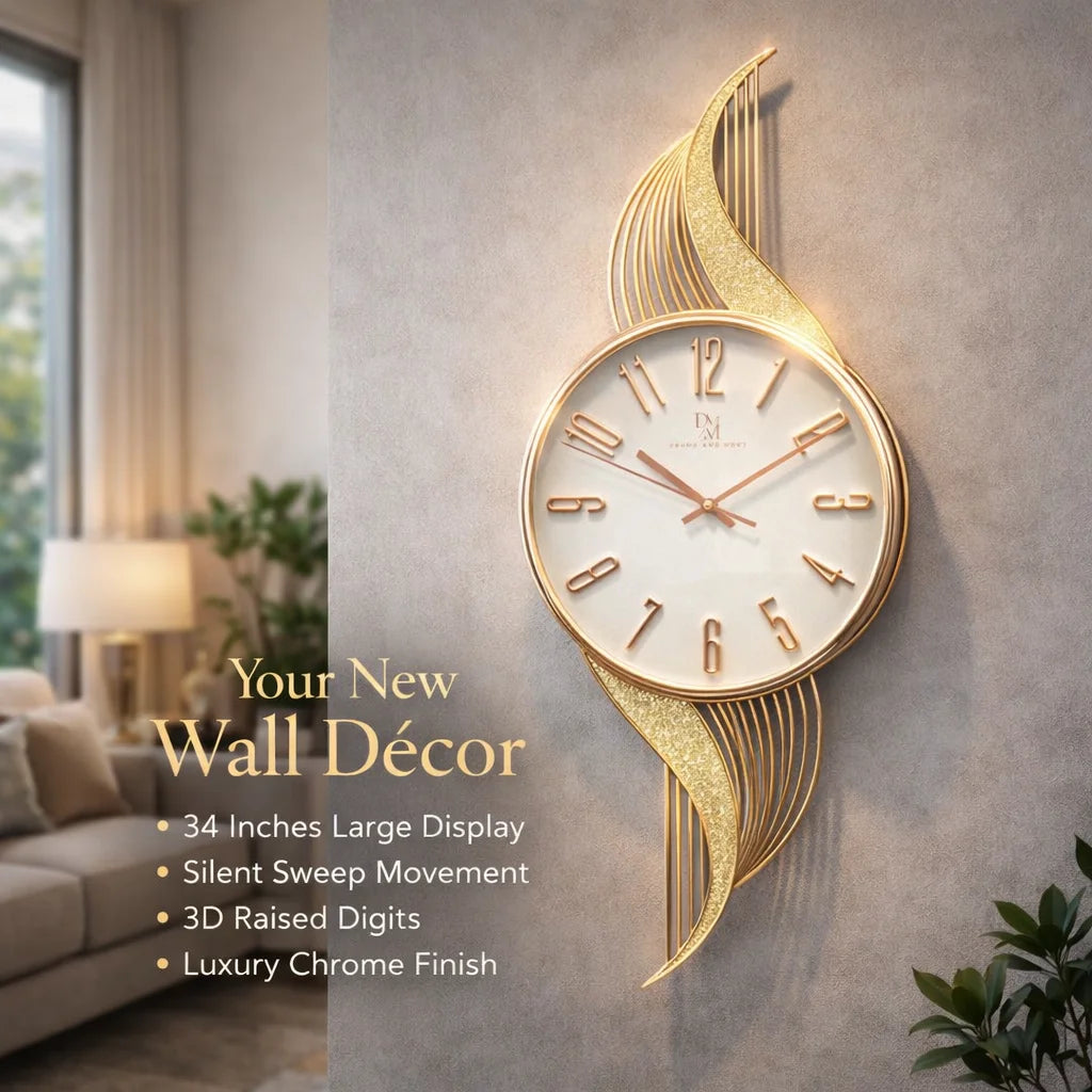 34″ Luxury Wall Clock | A True Statement Piece