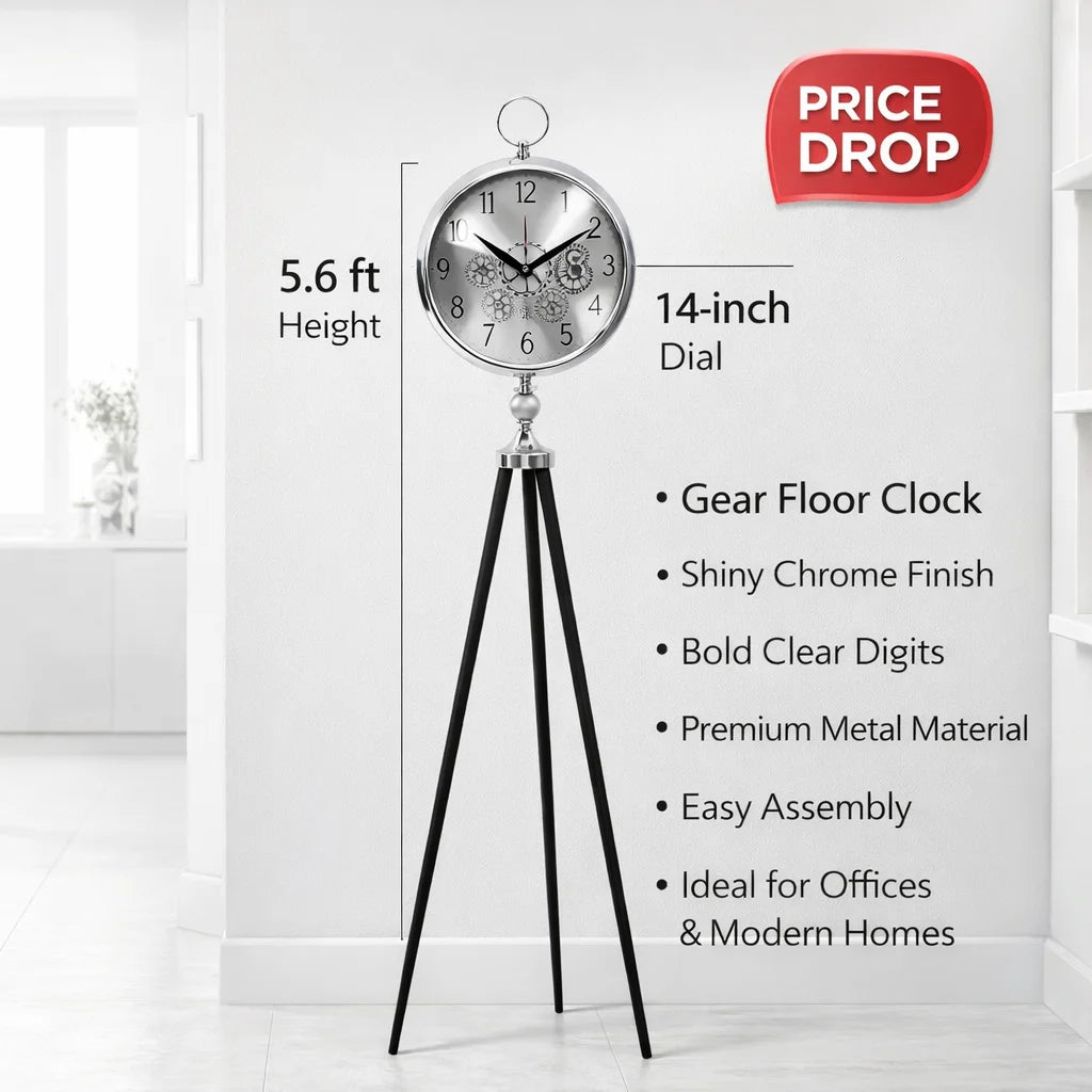 Luxurious Floor Clock | Gear Design | Metal Tripod Legs