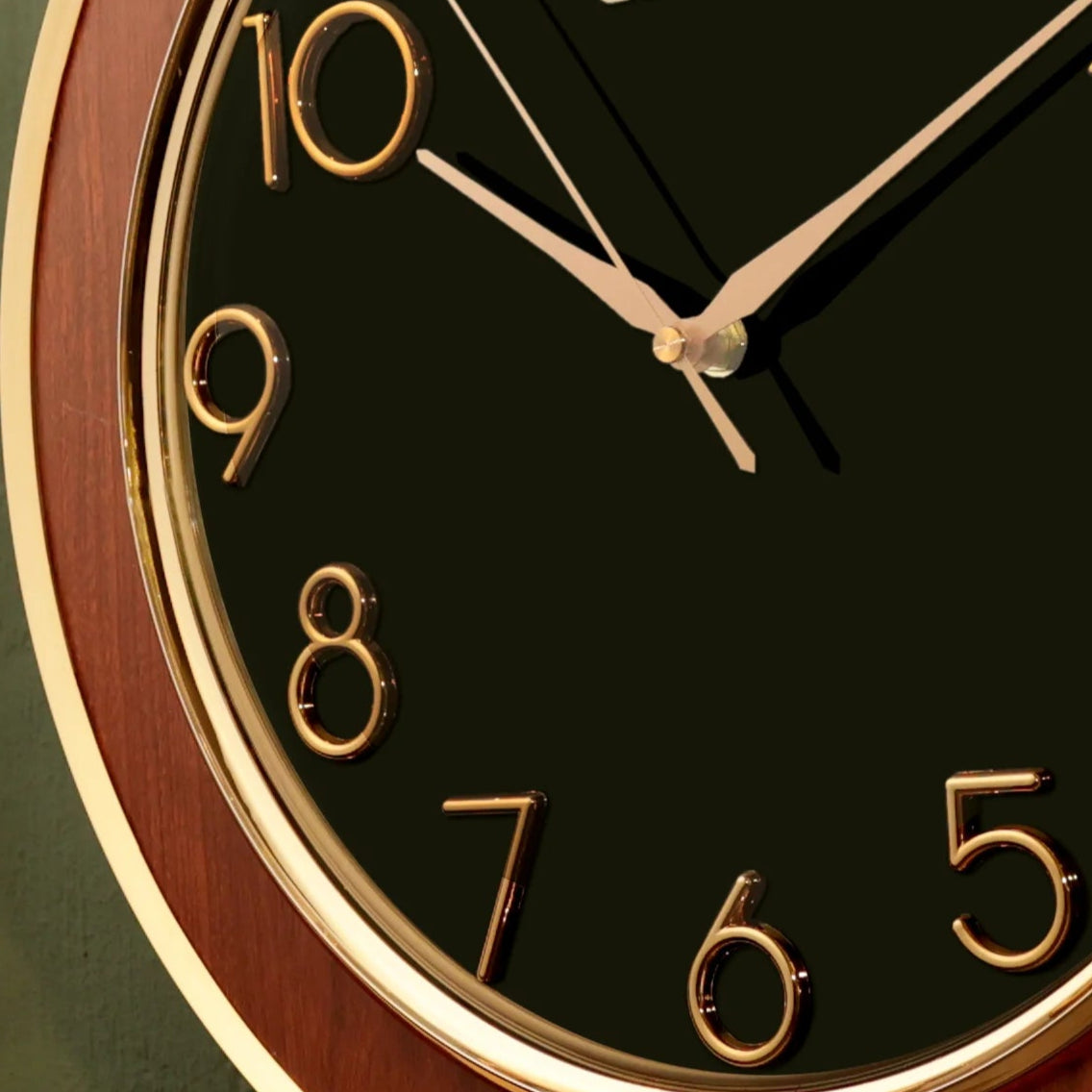 Modern Luxury Wall Clock | Two-Tone Color, 15"| Silent Sweep, 3D Digits