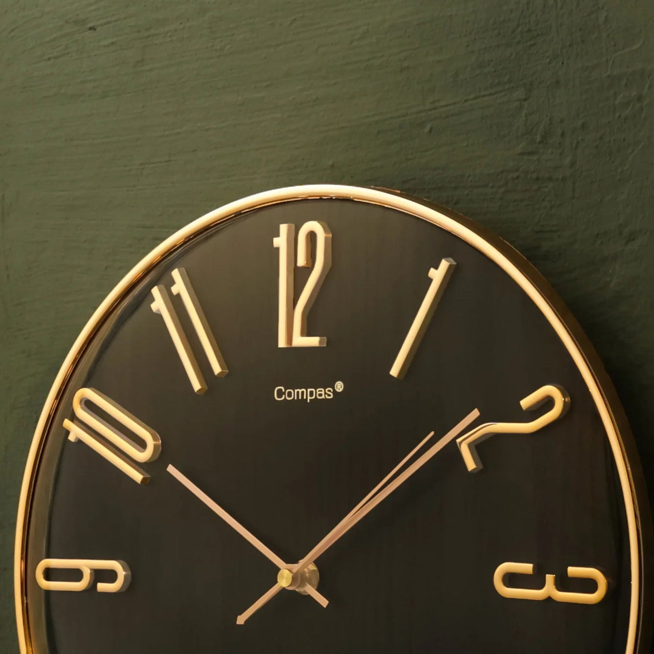 COMPAS Brand | 12 Inch | Day & Date |3D Digits Wall Clock.