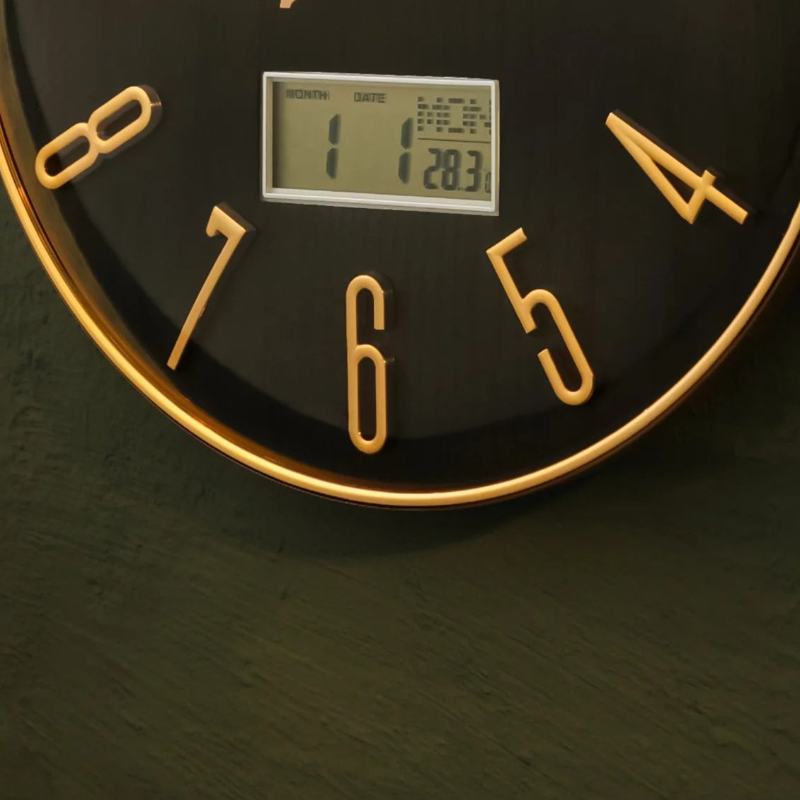 COMPAS Brand | 12 Inch | Day & Date |3D Digits Wall Clock.