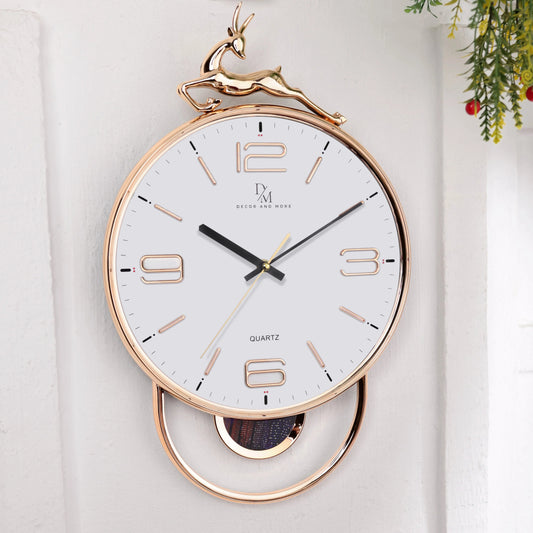 DECOR AND MORE (Imported)Fancy Deer Pendulum wall clock