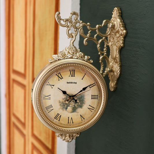 Imported Double-Sided Wall Clock | Roman & Numeric Dial