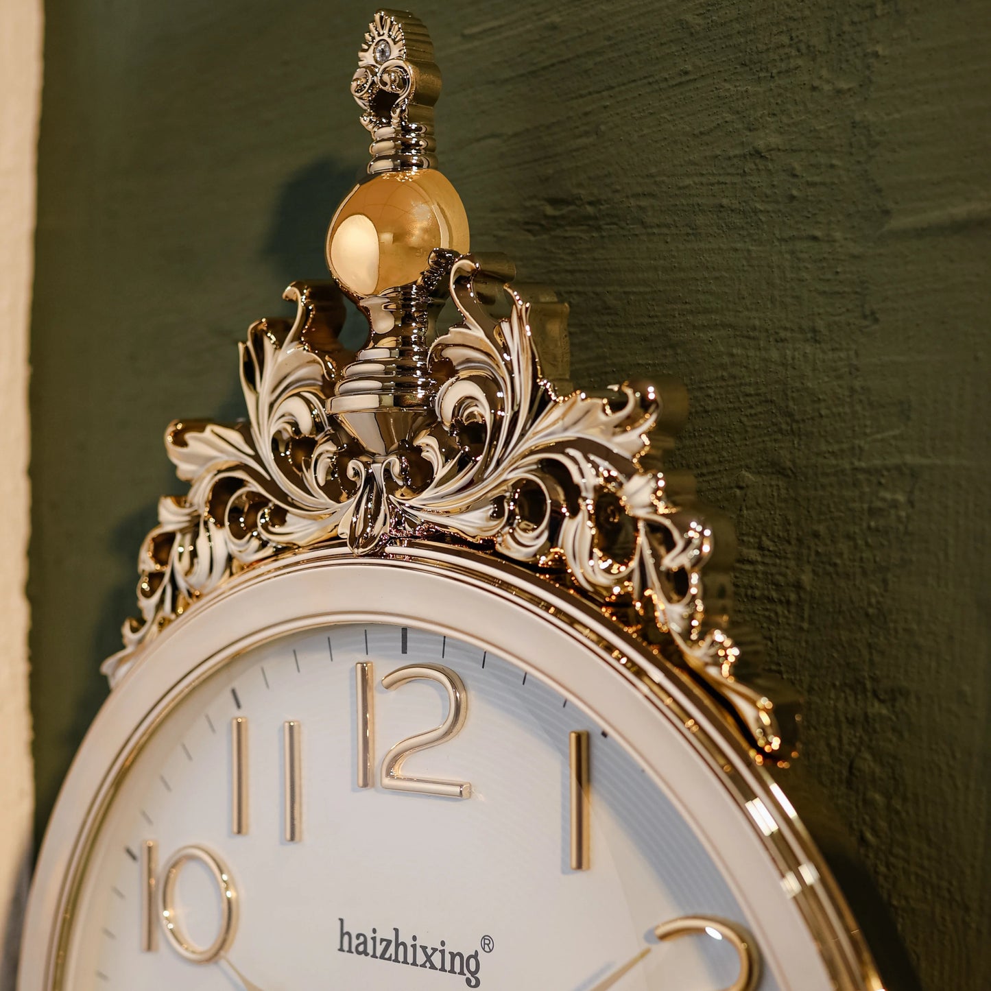 15" Chrome Finish Pendulum Wall Clock with Royal Crown