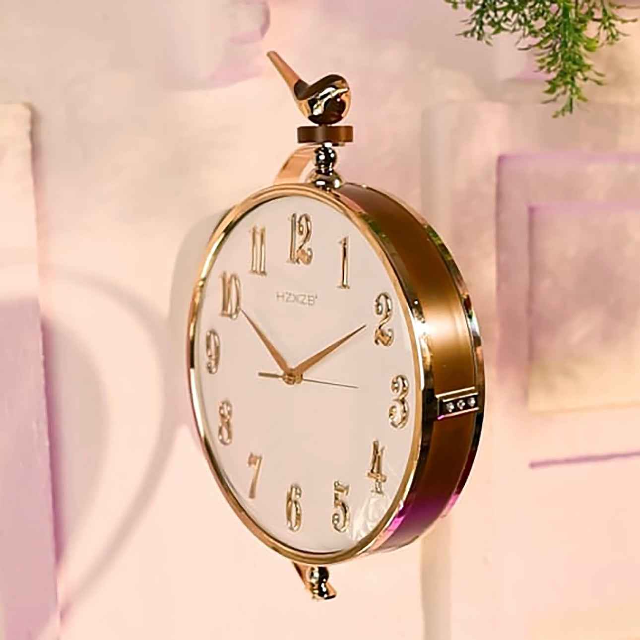 14-inch executive imported double side clock with metal ring