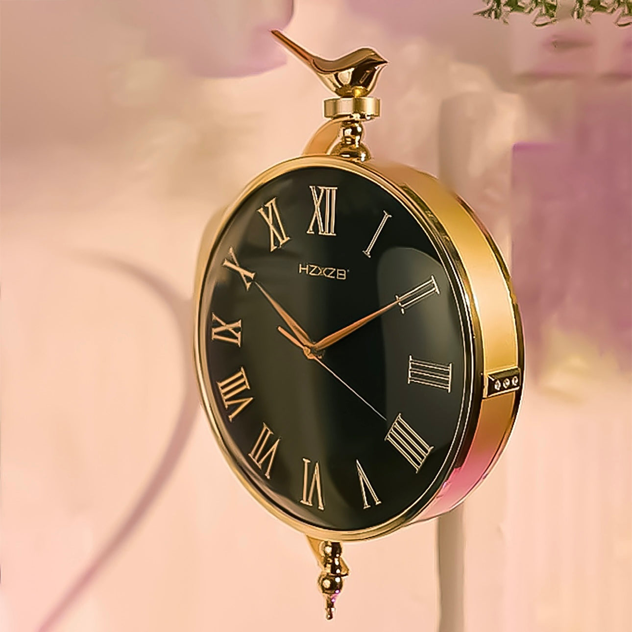 14-inch executive imported double side clock with metal ring