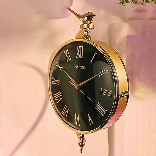 14-inch executive imported double side clock with metal ring