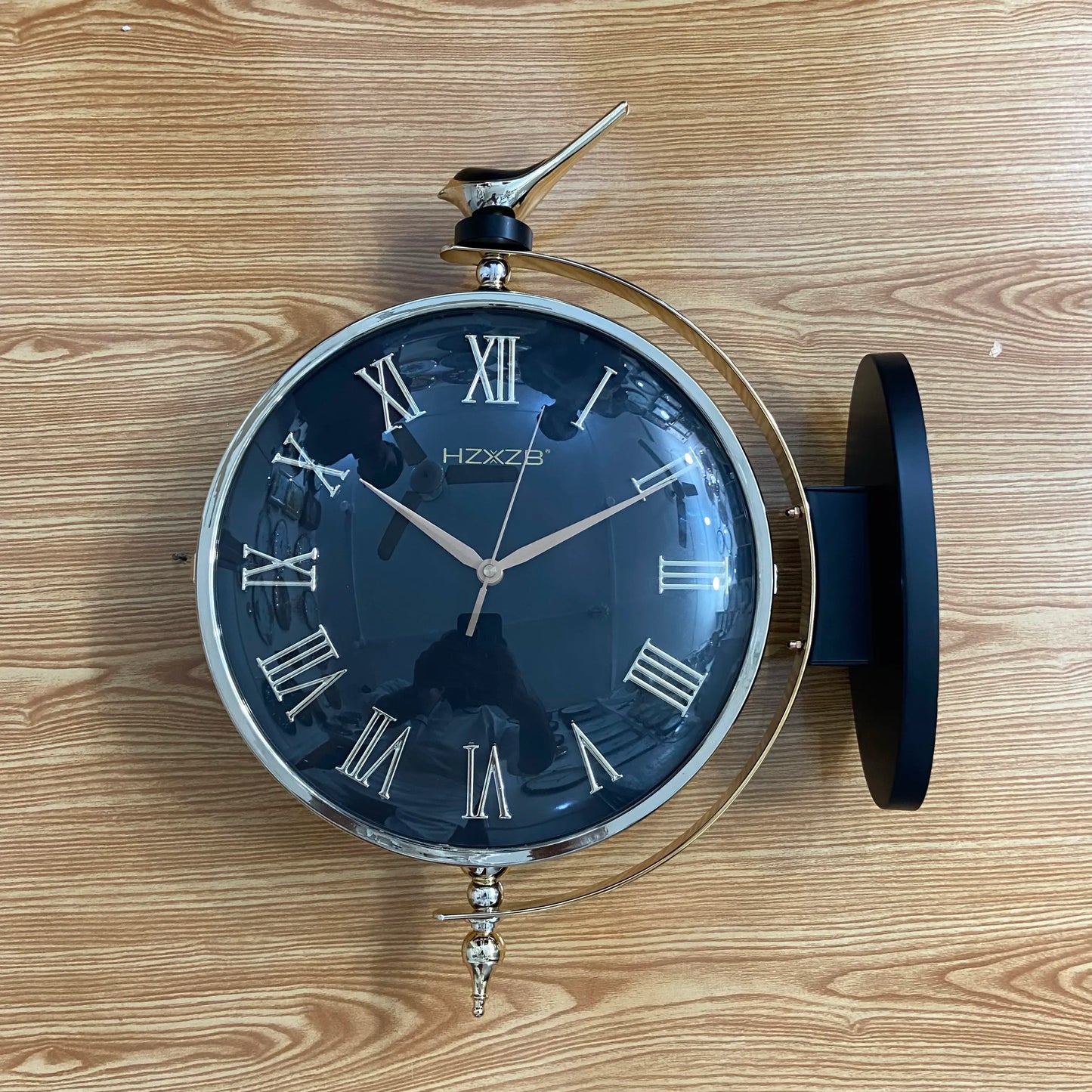 14-inch executive imported double side clock with metal ring