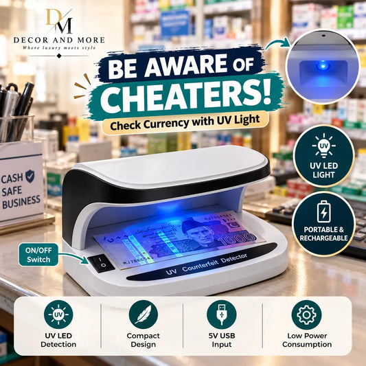 Currency Checker Machine – Portable Rechargeable Fake Note Detector