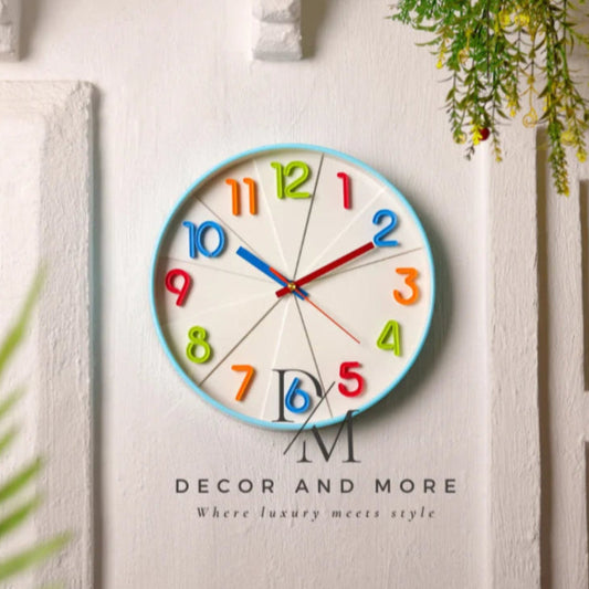 12-Inch Adorable Kids' Wall Clock In 3 Exciting Colors