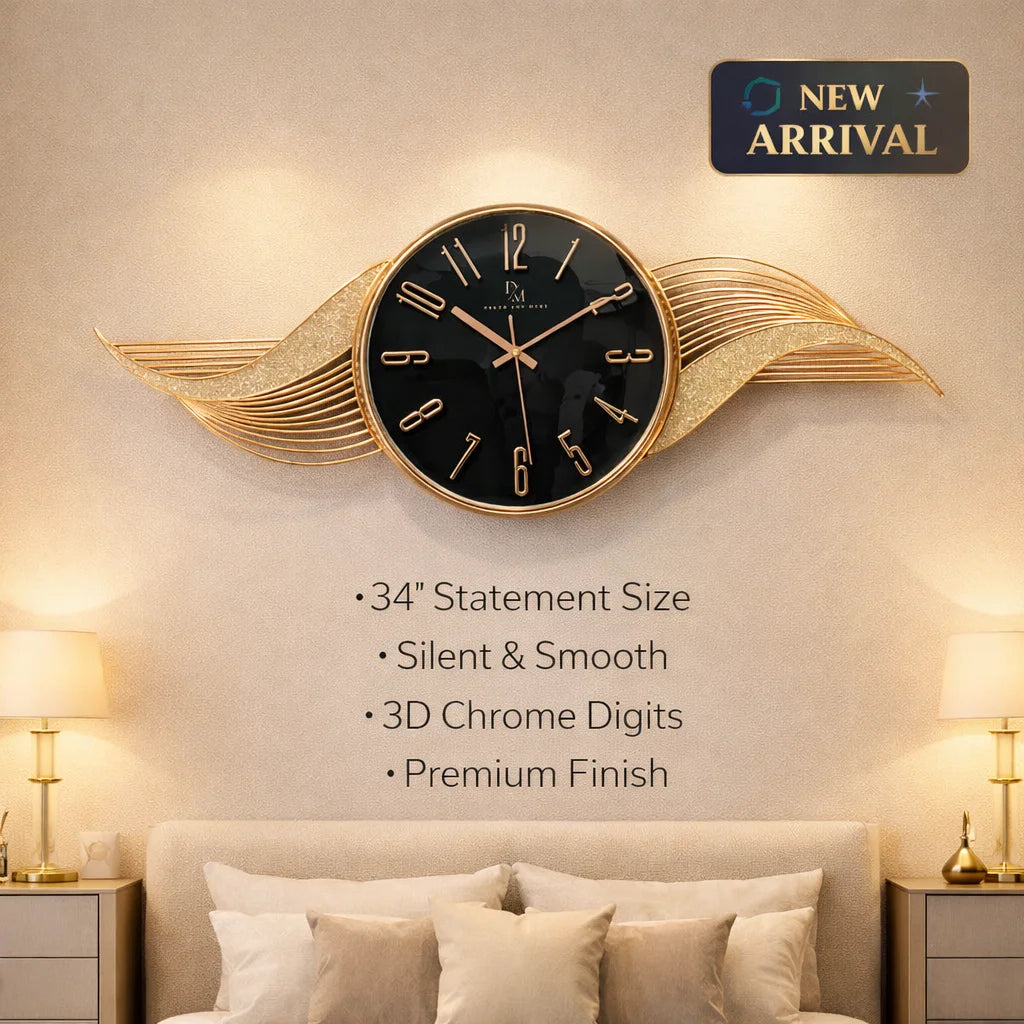 Designer Wall Clock (34″) | Premium Wall Décor