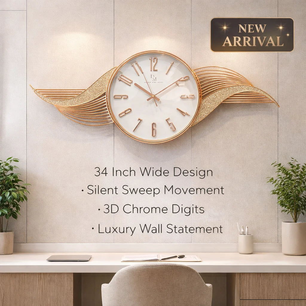Designer Wall Clock (34″) | Premium Wall Décor