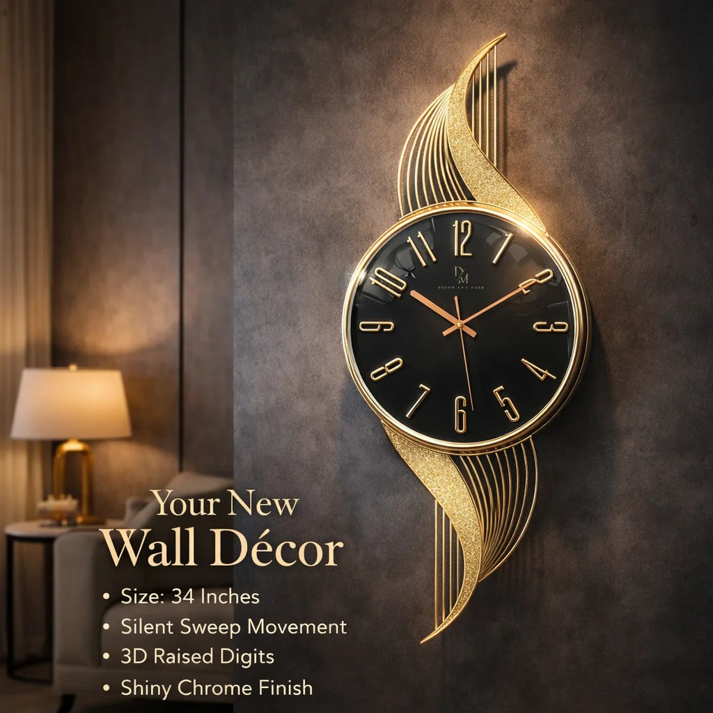 34″ Luxury Wall Clock  | A True Statement Piece