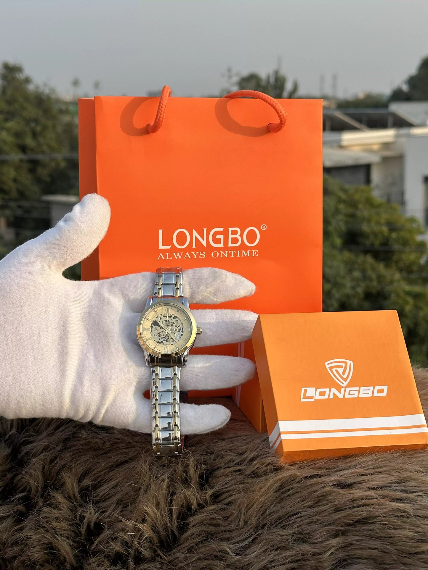 ORIGINAL LONGBO 40mm |Luxury Skeleton Automatic|  Stainless Steel| Waterproof Watch