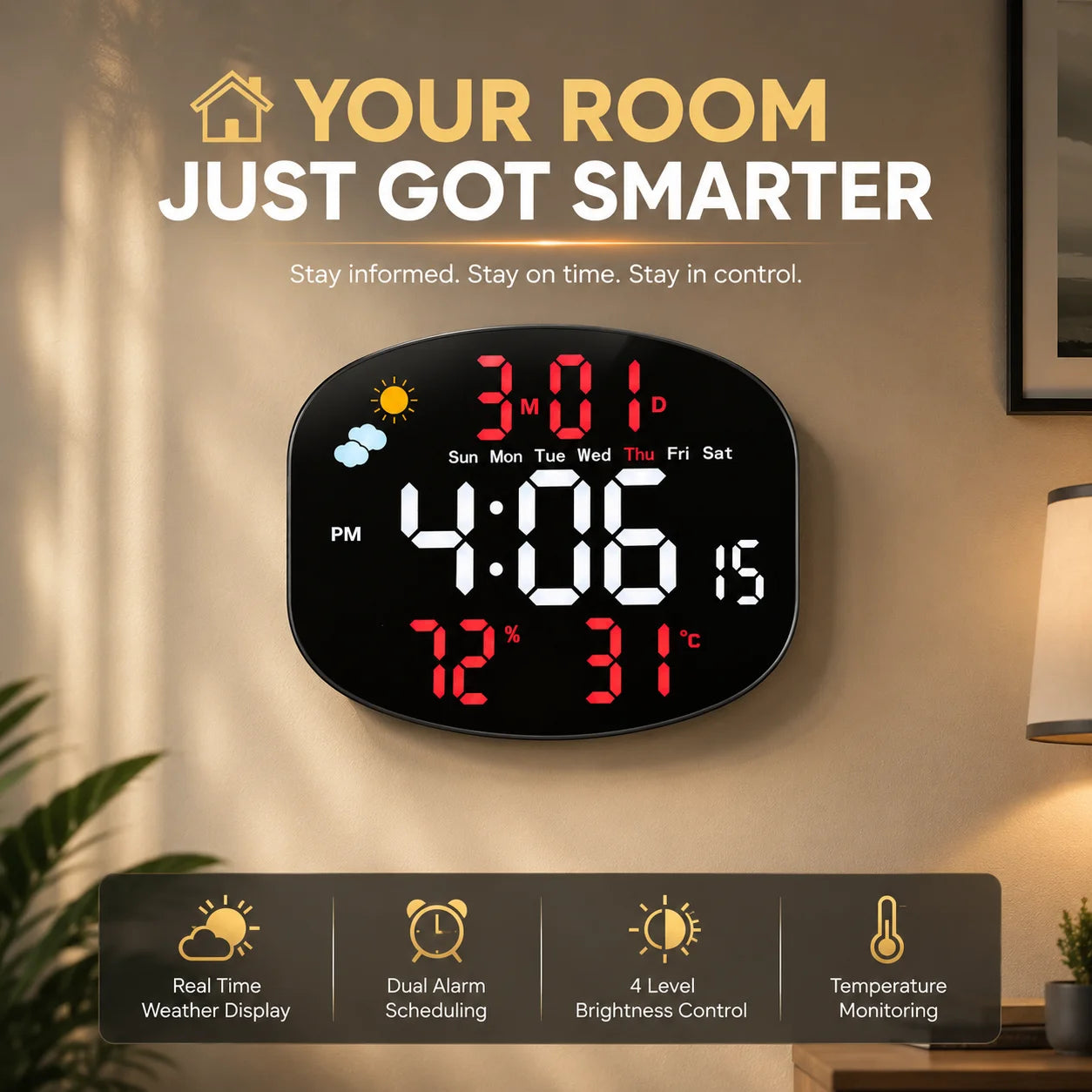 Digital Clock | Weather Station | with Humidity/Temp